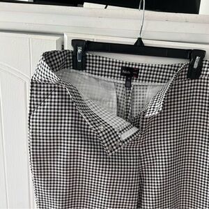 Rafaella Black and White Checkered Trousers with Zipper and Button, Pockets EUC